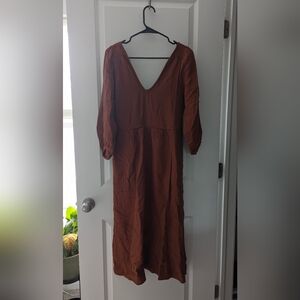 Madewell Lightspun V-Neck Midi Dress